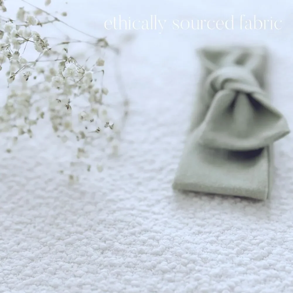 Organic Cotton Bow For Baby | Sustainable Headband | Earthy Sage | Minimalist